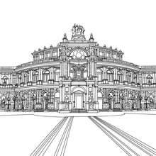 DRESDEN SEMPEROPER coloring page - Coloring page - COUNTRIES Coloring Pages - GERMANY coloring pages - FAMOUS PLACES IN GERMANY coloring pages
