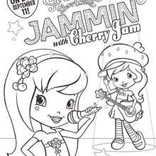 Jammin with Cherry Jam Strawberry Shortcake coloring page