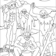 Australopithecus afarensis group coloring page