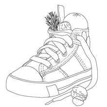 Christmas shoe coloring page
