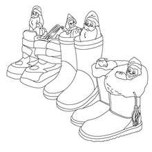 German boots filled with gifts coloring page