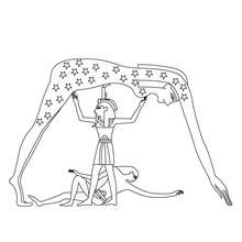 NUT egyptian deity  for kids coloring page