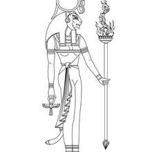 SEKHMET egyptian goddess coloring sheet - Coloring page - COUNTRIES Coloring Pages - EGYPT coloring pages - GODS AND GODDESSES of Ancient Egypt coloring pages