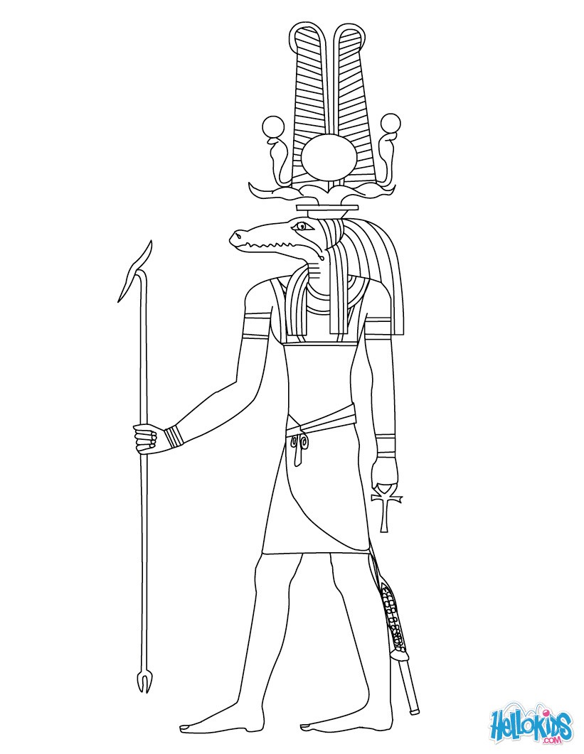 Sobek god of ancient egypt coloring pages - Hellokids.com