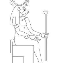 TEFNUT goddess of Egypt to color in for free - Coloring page - COUNTRIES Coloring Pages - EGYPT coloring pages - GODS AND GODDESSES of Ancient Egypt coloring pages