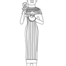 BASTET egyptian cat goddess  online coloring page