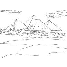 PYRAMIDS OF GIZA  for kids coloring page