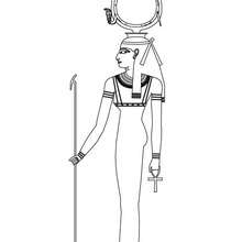 HATHOR goddess of Egypt coloring page - Coloring page - COUNTRIES Coloring Pages - EGYPT coloring pages - GODS AND GODDESSES of Ancient Egypt coloring pages