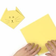 Origami Cat - Kids Craft - HOW-TO videos - ORIGAMI HOW-TO videos - Origami ANIMALS
