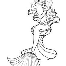 MERLIAH and sea pet free coloring page - Coloring page - GIRL coloring pages - BARBIE coloring pages - BARBIE in A MERMAID TALE coloring pages