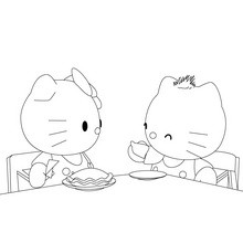 HELLO KITTY and friends coloring page