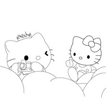 HELLO KITTY PHOTOGRAPHER coloring page - Coloring page - GIRL coloring pages - HELLO KITTY coloring pages