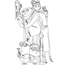 Gru and The Minions coloring page