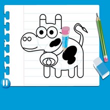 How to draw a COW video lesson - Drawing for kids - HOW TO DRAW video lessons