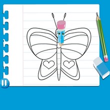 How to draw a BUTTERFLY video lesson - Drawing for kids - HOW TO DRAW video lessons