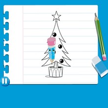 How to draw a CHRISTMAS TREE - Drawing for kids - HOW TO DRAW video lessons