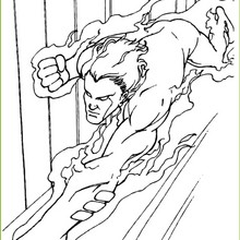 fantastic four, HUMAN TORCH coloring pages