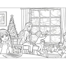BARBIE's Christmas story coloring page
