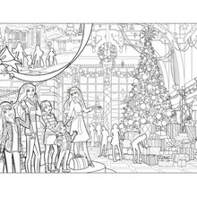 BARBIE's Christmas tree coloring page