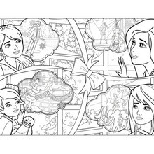 BARBIE's family for Christmas coloring page