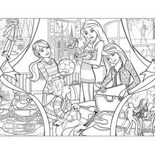 BARBIE's Xmas gifts free coloring page