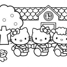 Hello Kitty's house coloring page