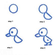 How to draw a cartoon Baby duck