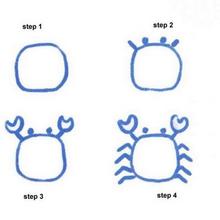 How to draw a cartoon Crab