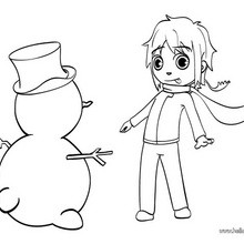Mat with snowman coloring page