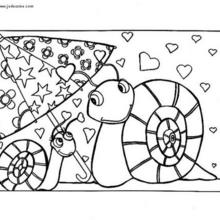 Lovely snails coloring page