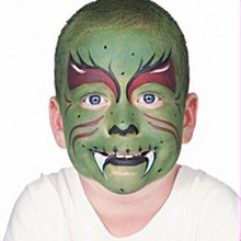 GREEN MONSTER face painting for kids make-up tip