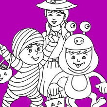 Halloween, KIDS COSTUMES coloring pages