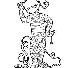 Enchanted mummy coloring page