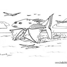 Big fish monster coloring page