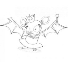 Fancy bat queen coloring page