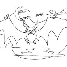 Scary bat coloring page