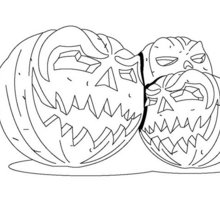 Pumpkin lanterns in the garden coloring page