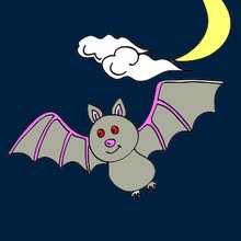 Halloween, BLACK BATS coloring pages
