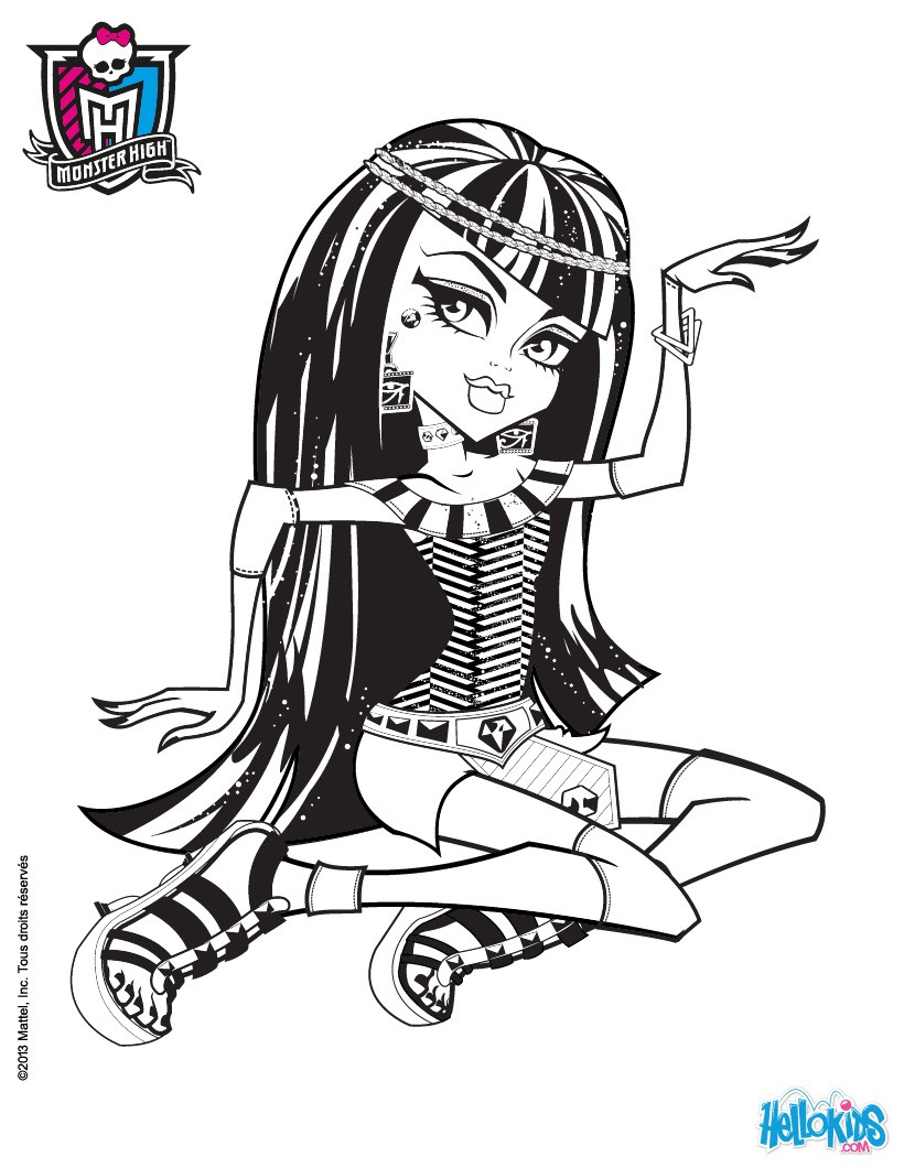 Cleo de nile seated on the floor coloring pages - Hellokids.com