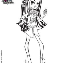 Frankie Stein long hair coloring page