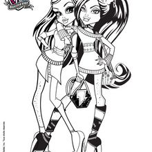 Frankie Stein and Clawdeen Wolf coloring page