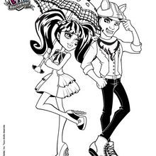 Draculaura and Deuce Grogon coloring page