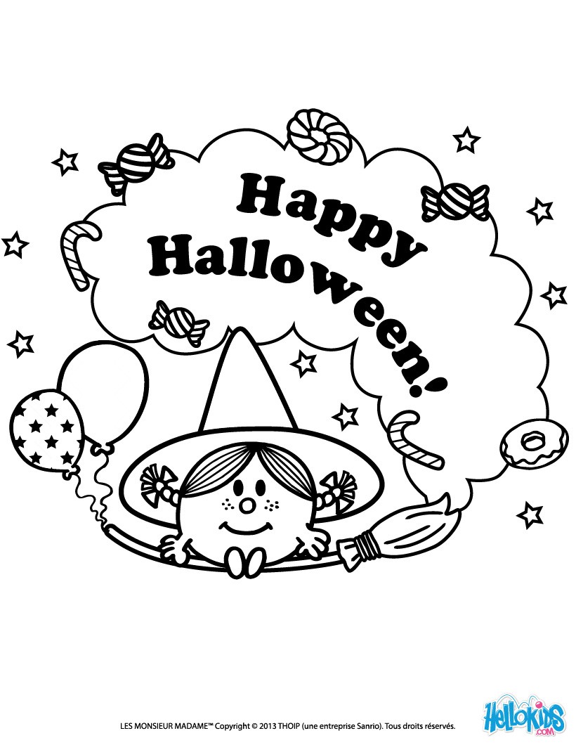 Little miss happy halloween coloring pages - Hellokids.com
