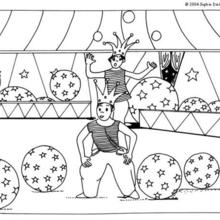 Acrobat with balloons coloring page