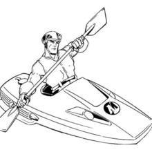 Action Man canoe coloring page