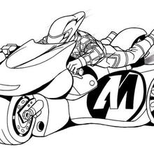 Action Man's turbo bike coloring page