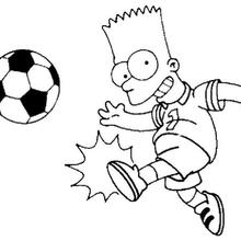 Bart playing football coloring page