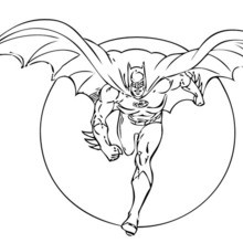 Batman running coloring page