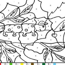 Caterpillar Color by number coloring page