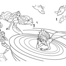 ERIS stuck in the whirlpool free Barbie coloring page